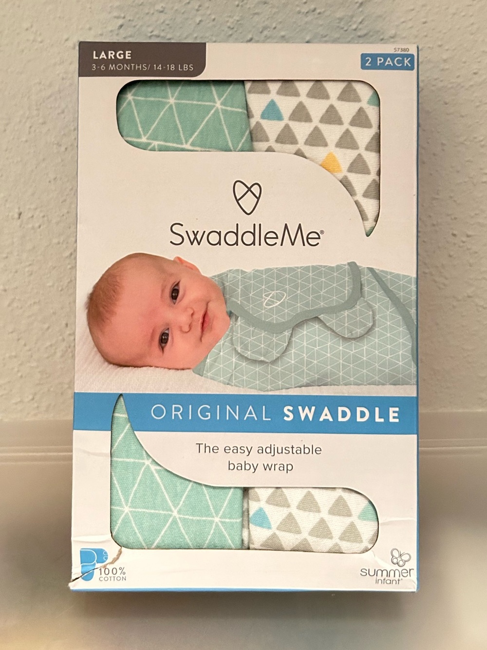 SwaddleMe 2-Pack Original Swaddle in Mint and Gray